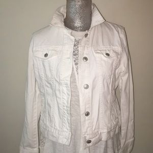 Gap white denim jacket
